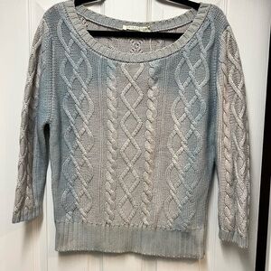 Women's Cable Knit Sweater - Light Blue